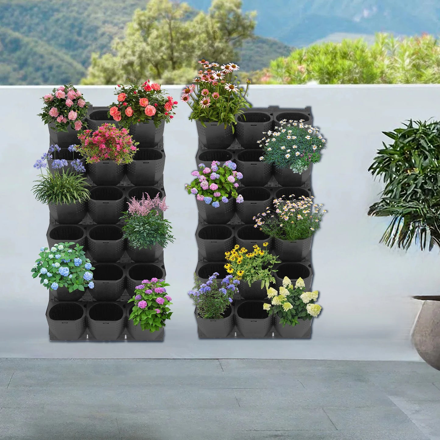 Stackable Self Watering Wall Planter With 36 Pots Indoor Outdoor Vertical Garden