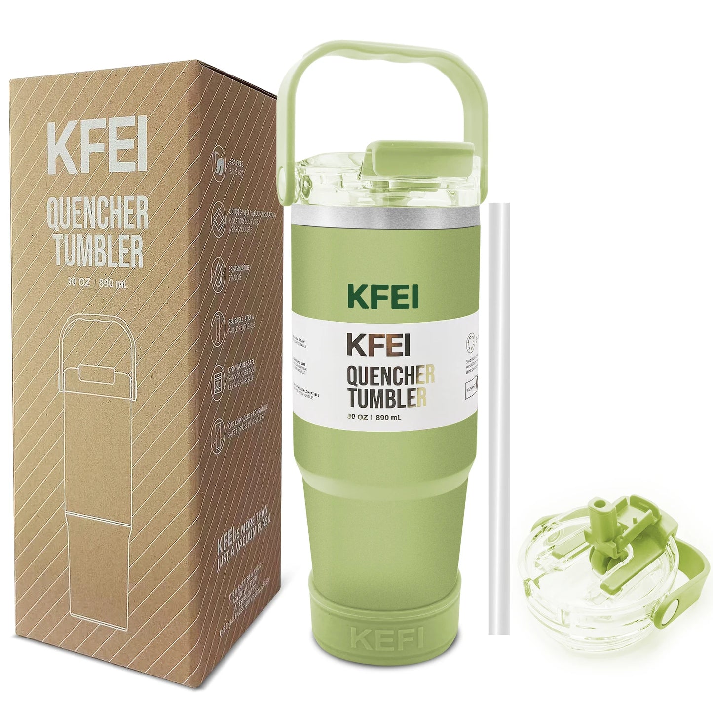 NONEDrinkware Double Wall Stainless Insulated Tumbler With Lid Straw