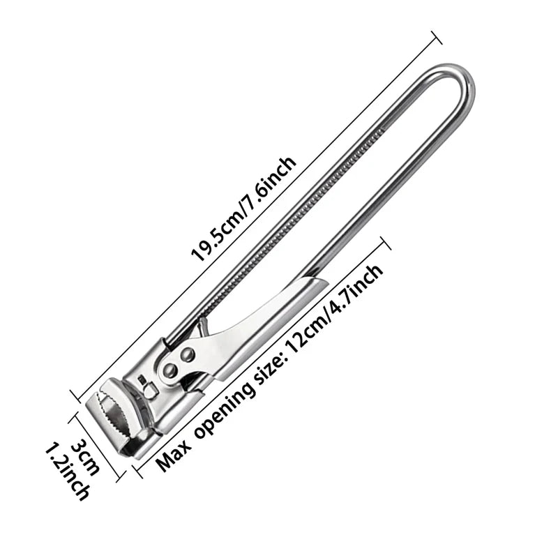 Stainless Steel Adjustable Bottle Jar And Can Opener With Non Slip Handle For Kitchen Tasks