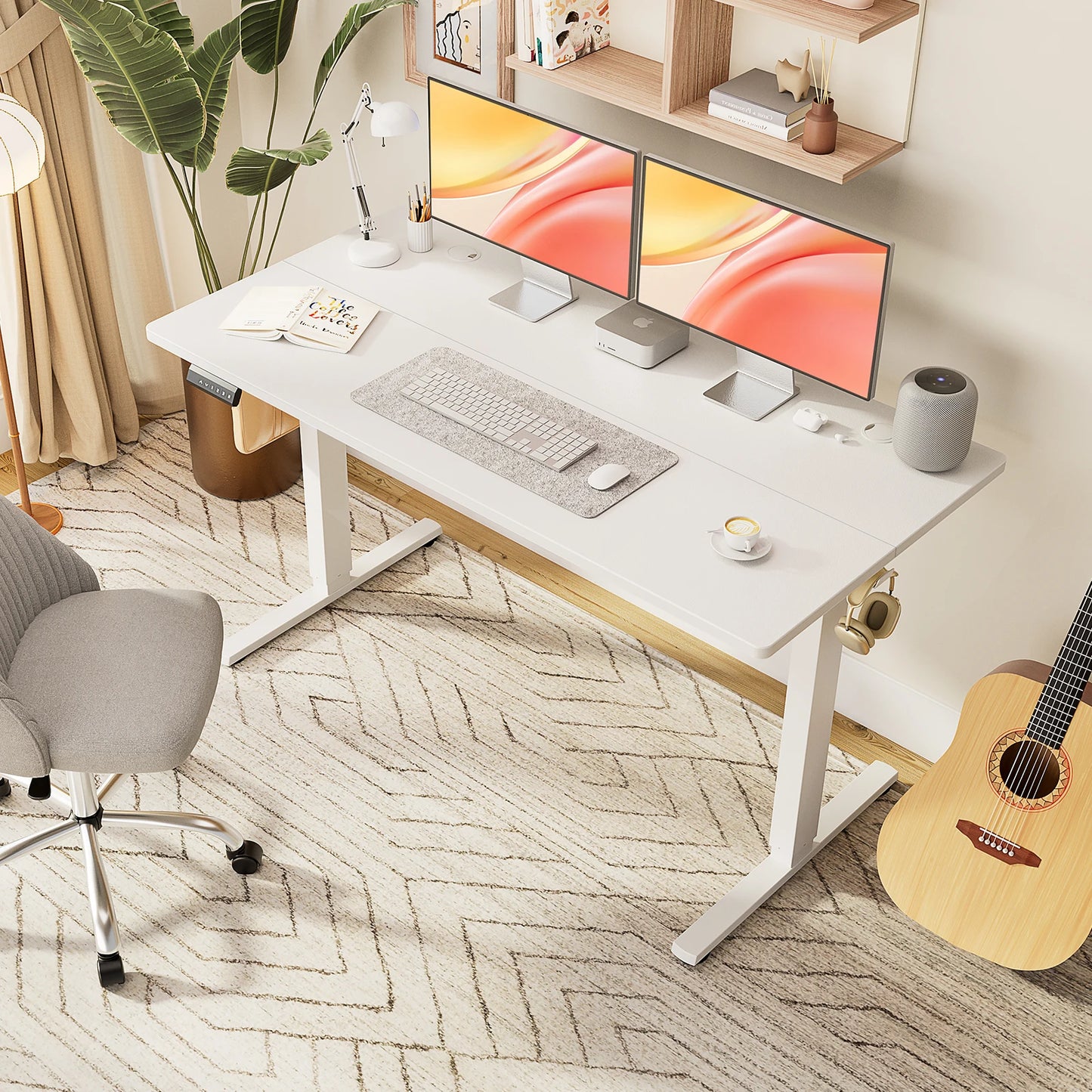 JHK Electric Standing Desk Height Adjustable Computer Workstation For Office