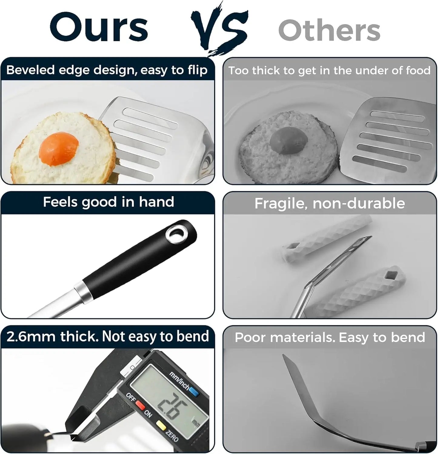 Stainless Steel Utensil Set 9 Piece Heavy Duty Dishwasher Safe