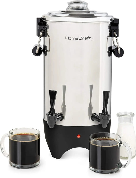 100 Cup Coffee Urn And Hot Beverage Dispenser With Dripless Two Way Faucet Stainless Steel