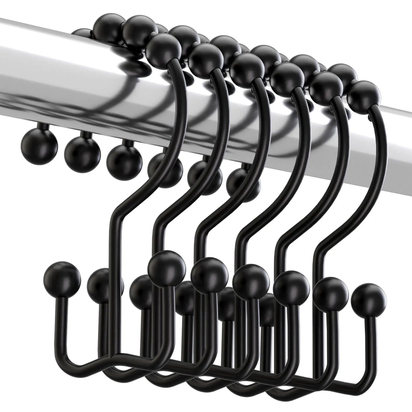 Decorative Stainless Steel Shower Curtain Hooks Moisture Resistant Durable Bathroom