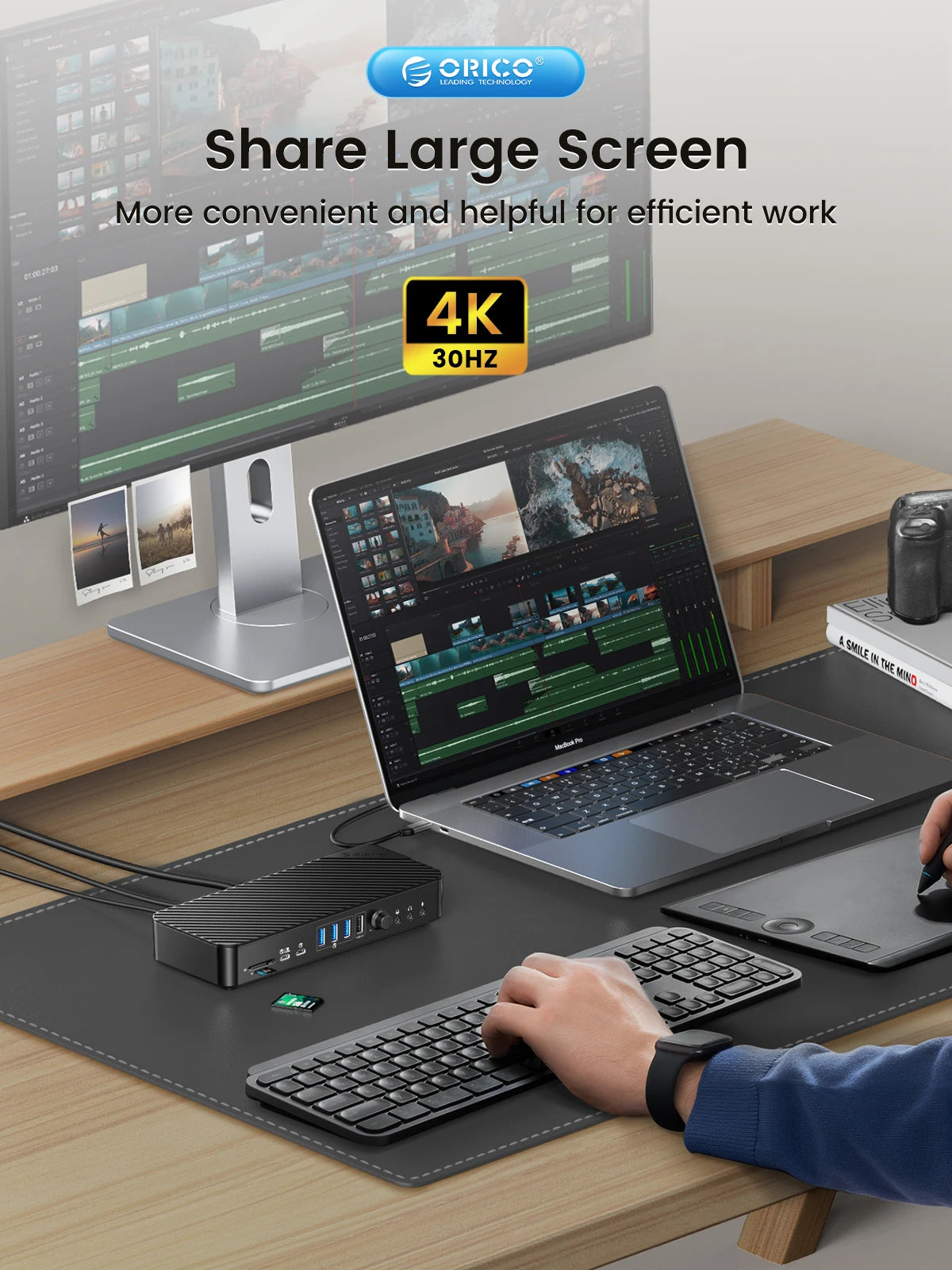 Orico 19 In 1 USB C Docking Station With 4K HDMI VGA Audio RJ45 PD Power Adapter