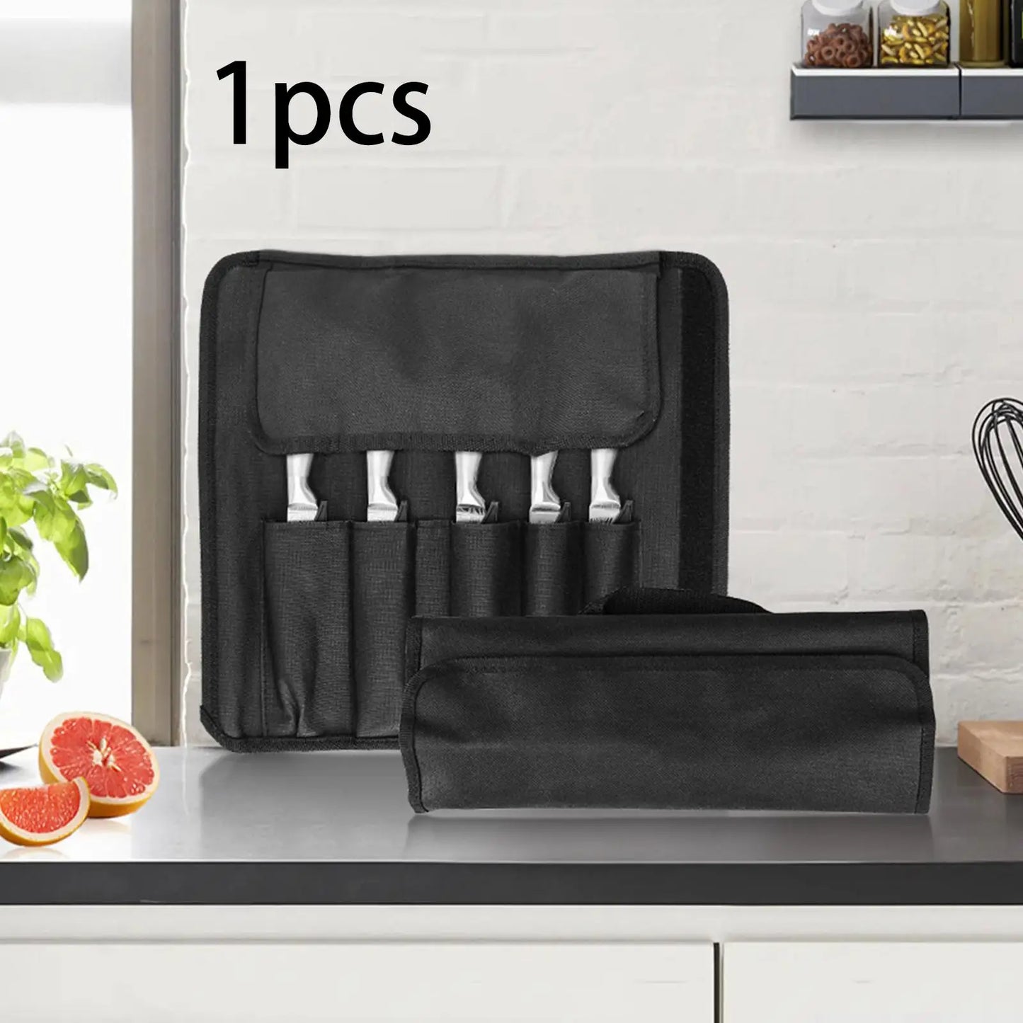 Roll Up Chef Knife Storage Bag PremiumOxfordClothNonSlipRollOrganizerForKitchenTools