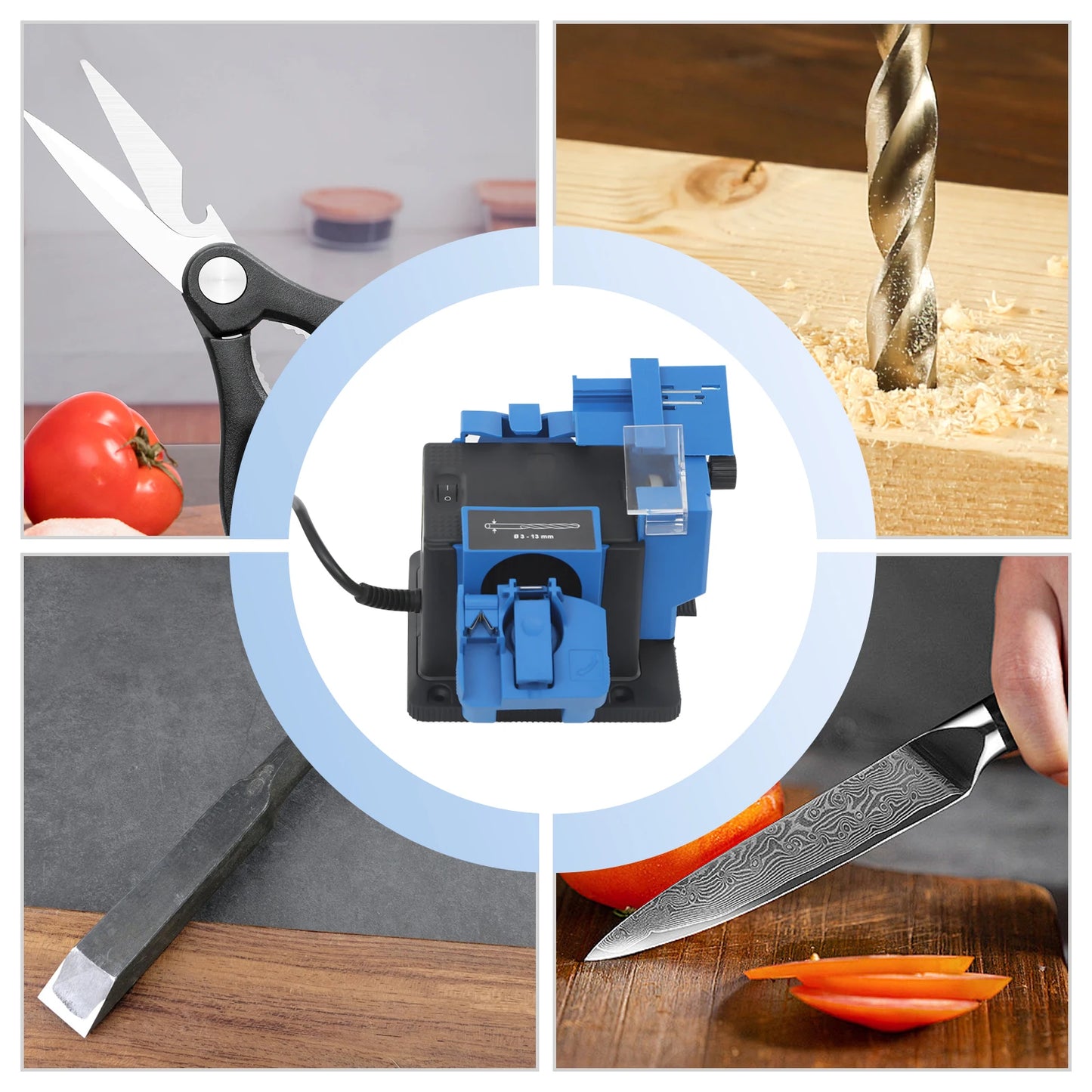 96W Electric Drill Bit Sharpener 110V Multifunction Grinding Machine for Knives and Scissors