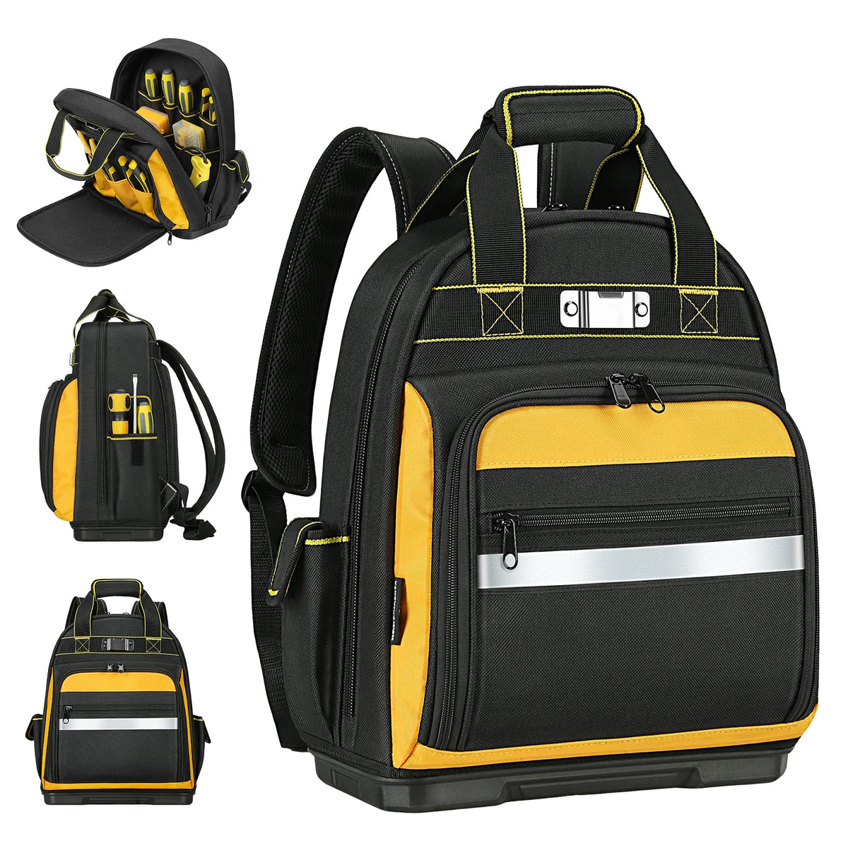 Winhunt Heavy Duty Tool Backpack With Laptop Compartment And Molded Base For Men