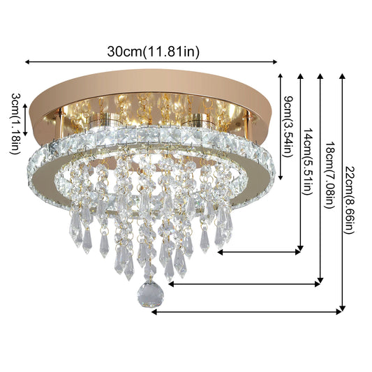 VETRULUS Luxury Crystal Chandelier Modern LED Ceiling Light With Gold Finish And Stainless Steel Frame