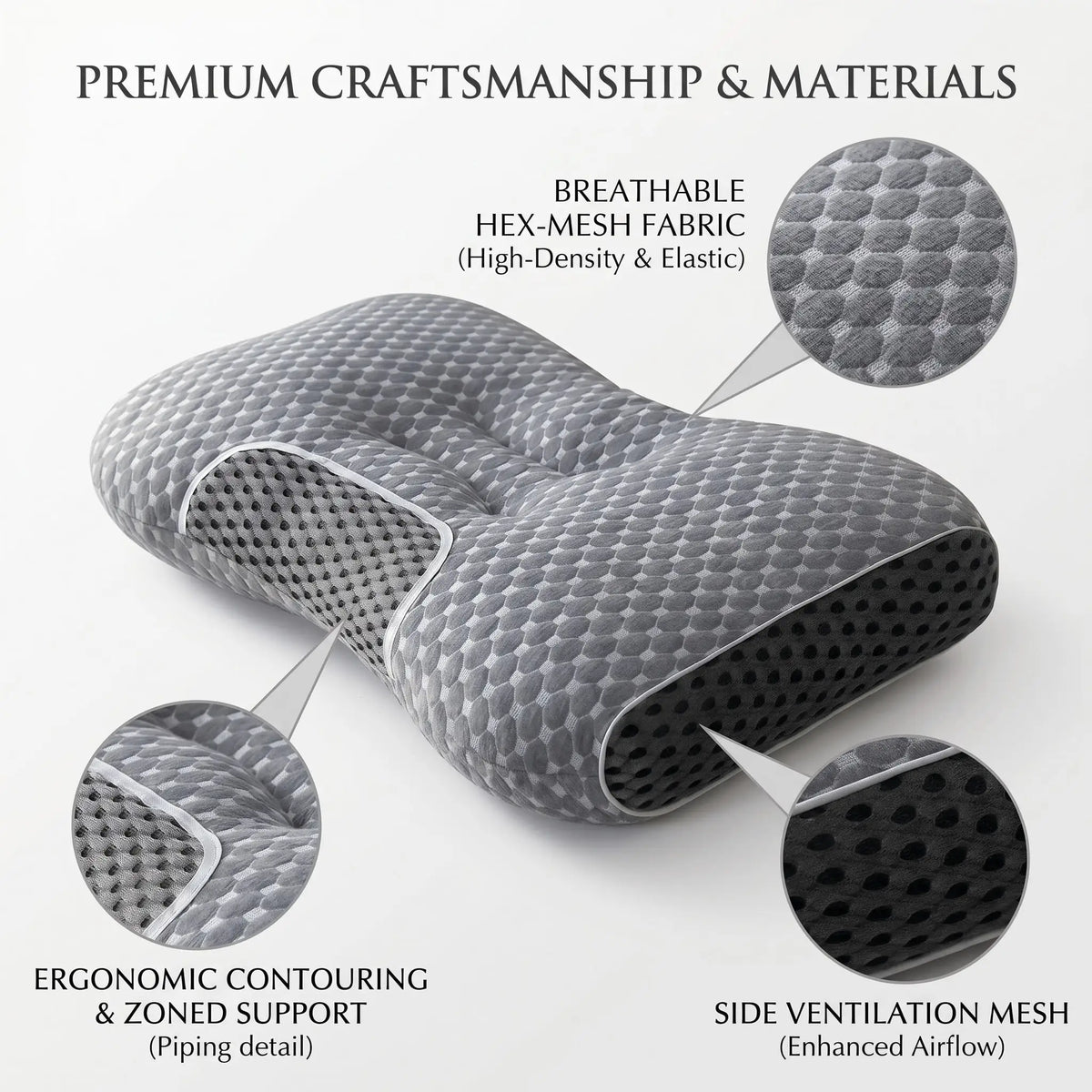Ergonomic Neck Massage Pillow for Comfortable Sleep and Shoulder Support