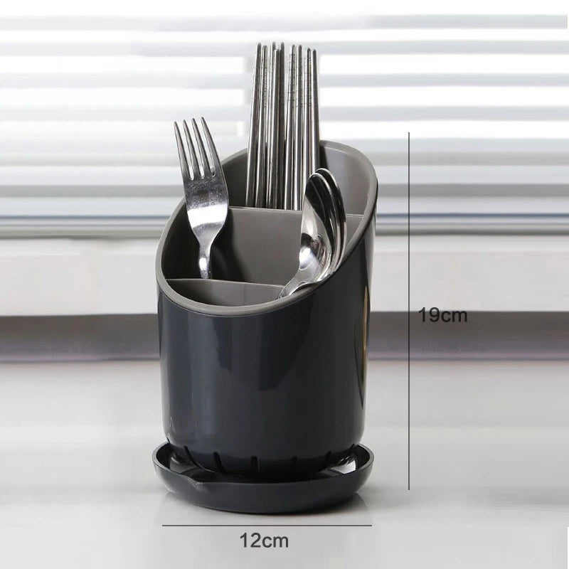 Plastic Kitchen Chopsticks Tube With Drain Plate Tableware Storage Organizer Rack