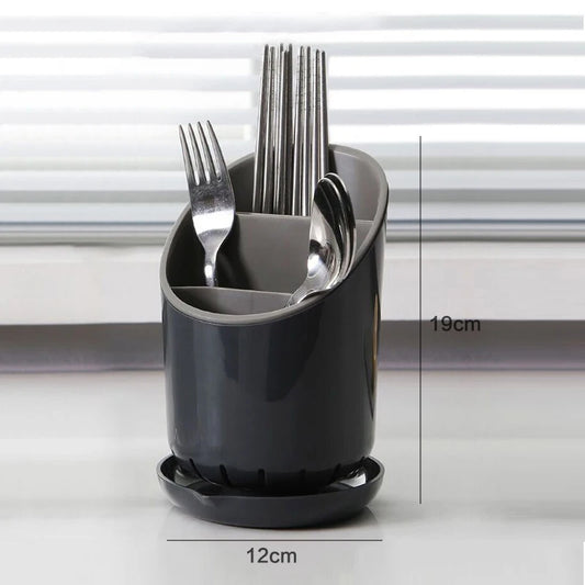 Plastic Kitchen Chopsticks Tube With Drain Plate Tableware Storage Organizer Rack