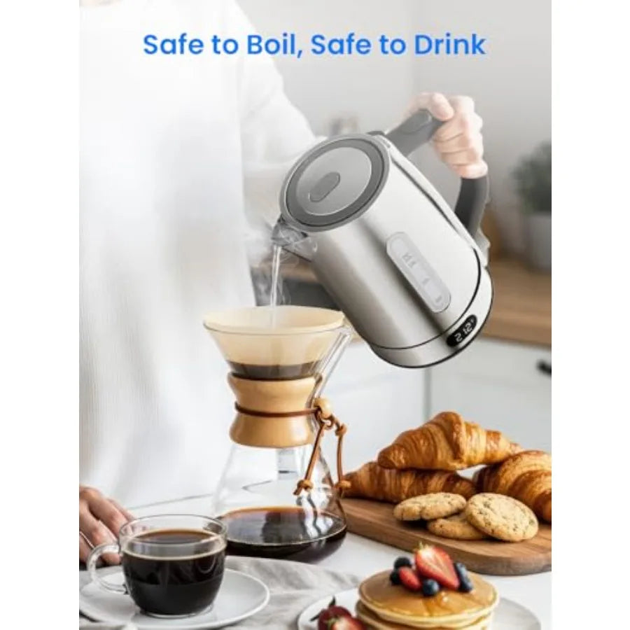 MDNG Electric Kettle Stainless-Steel With Auto Shut-Off And Temperature Settings