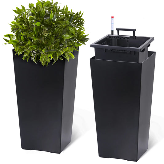 Outdoor Indoor Planter Pots With Drainage Holes And Auto Watering System For Consistent Moisture Control