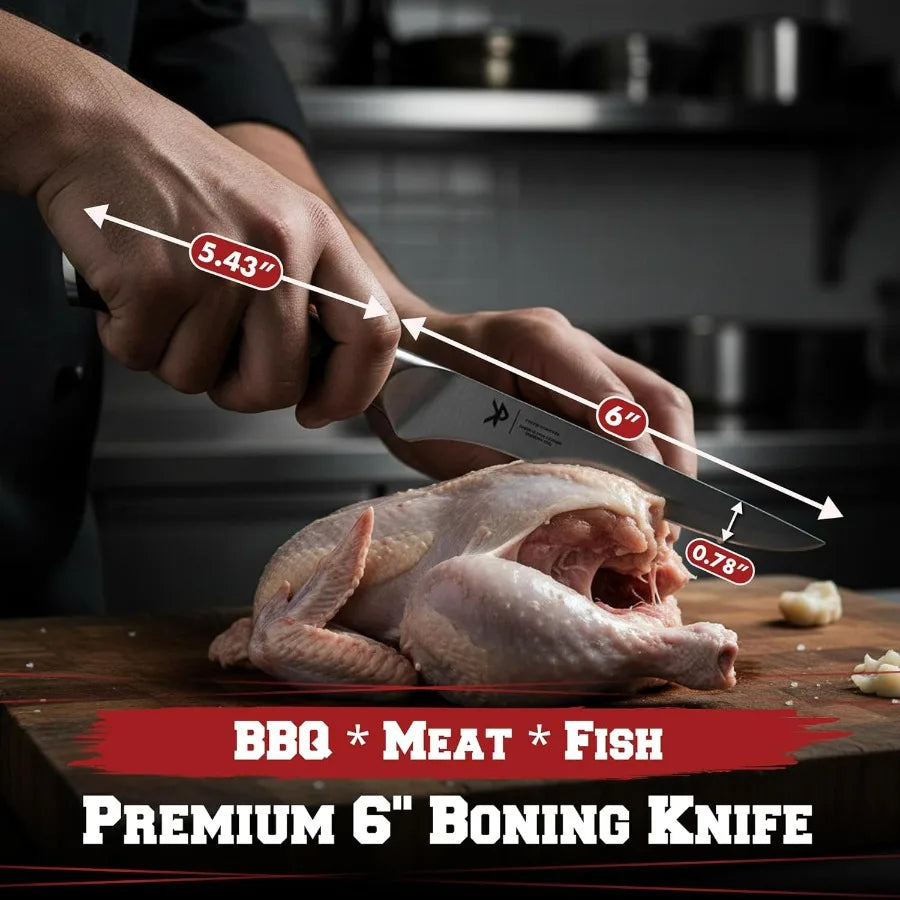 Premium German Stainless Steel Superior BBQ Carving Set With BrisketSlicingKnife