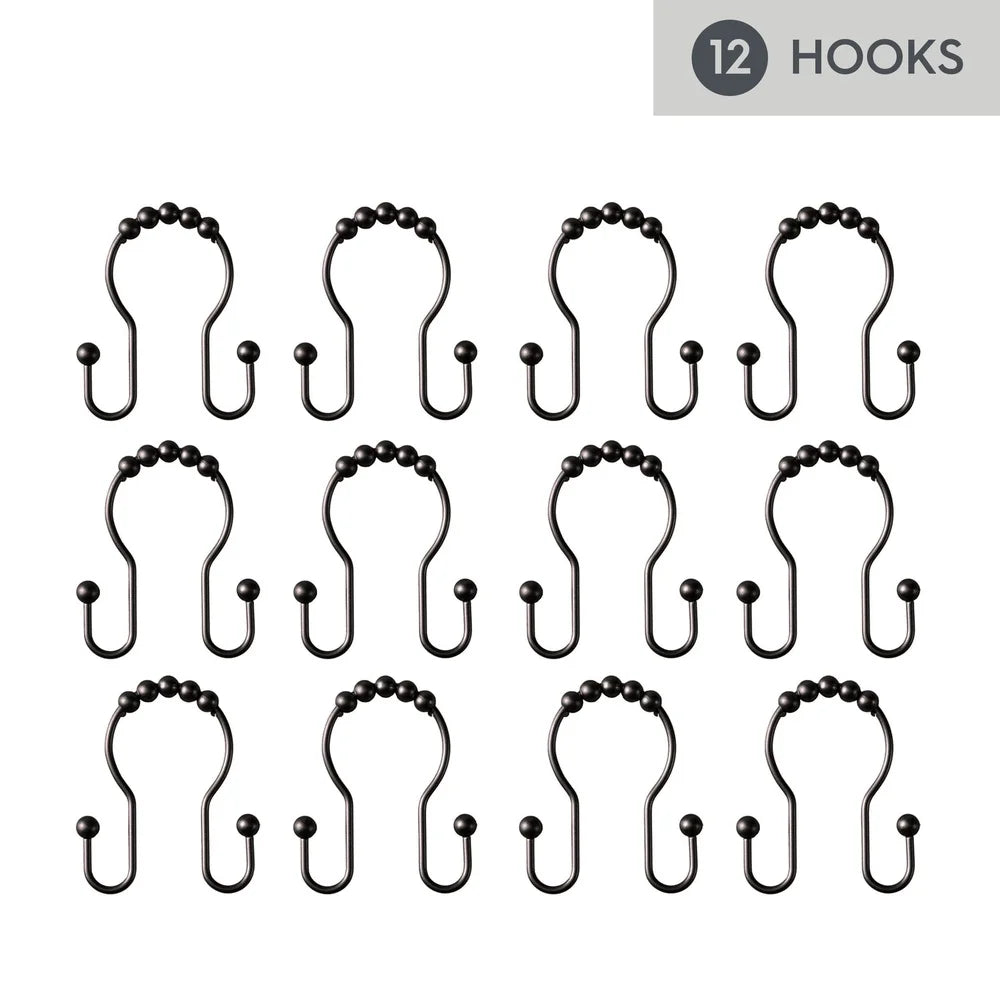 Stainless Steel Shower Curtain Hooks With Easy Glide Rollerballs