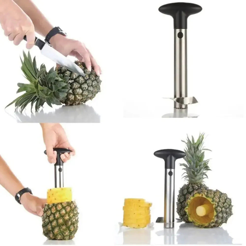 Stainless Steel Pineapple Peeler Corer Slicer Fruit Cutter Kitchen Gadget With Ergonomic Non Slip Handle For Quick Prep