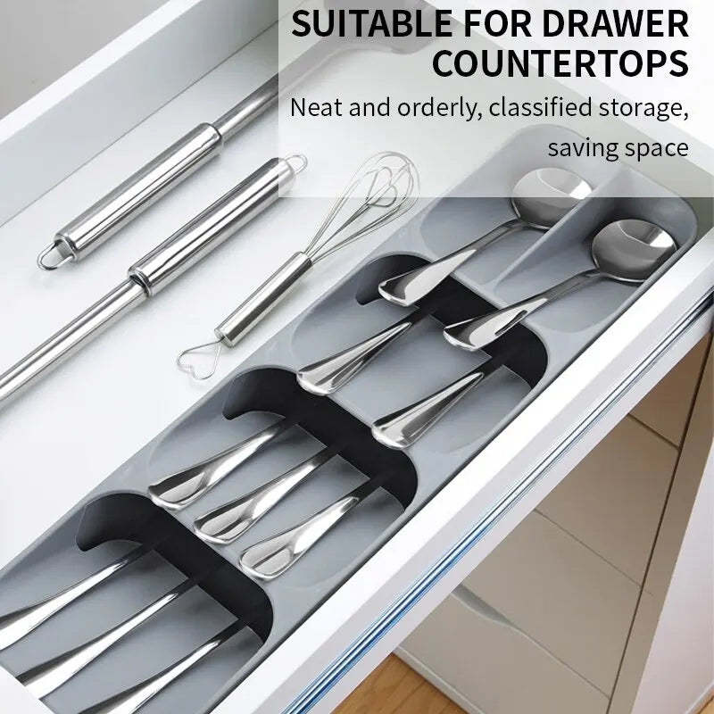 Kitchen Drawer Organizer Tray for Cutlery Knives Spices Utensils and Tableware Storage