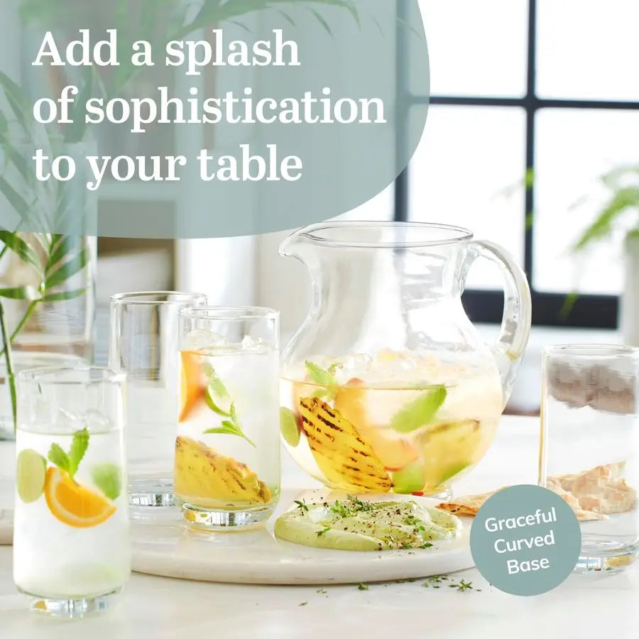 Versatile 16 Piece Glass Set With Eight 16 Ounce Tumblers And Eight 13 Ounce Rocks Glasses For Parties