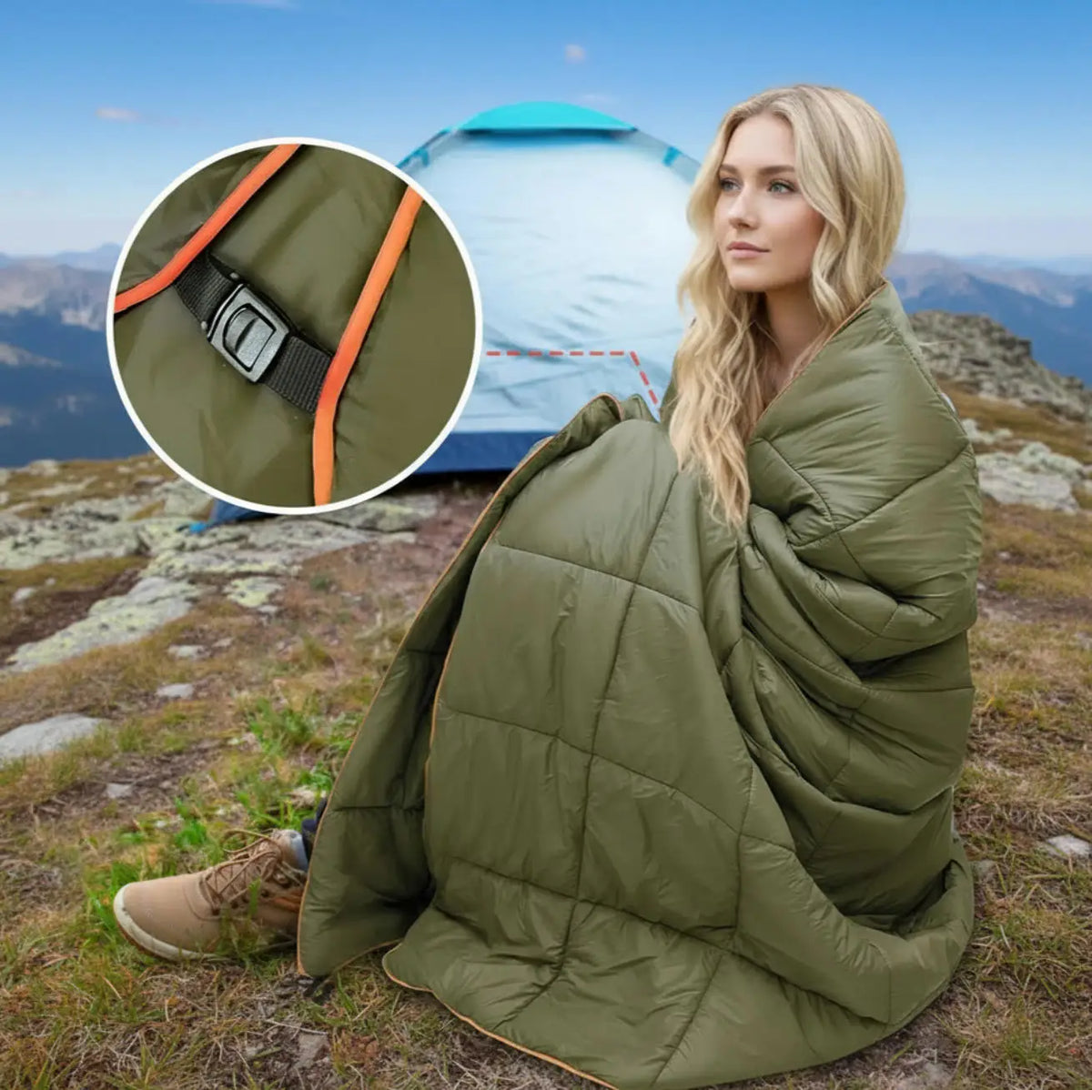 Lightweight Outdoor Puffy Camping Blanket for Hiking and Travel