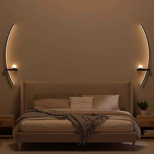 2 Pack Modern Arc LED Wall Lamps for 3000K ArchitecturallyDesignedIlluminationEnhancement