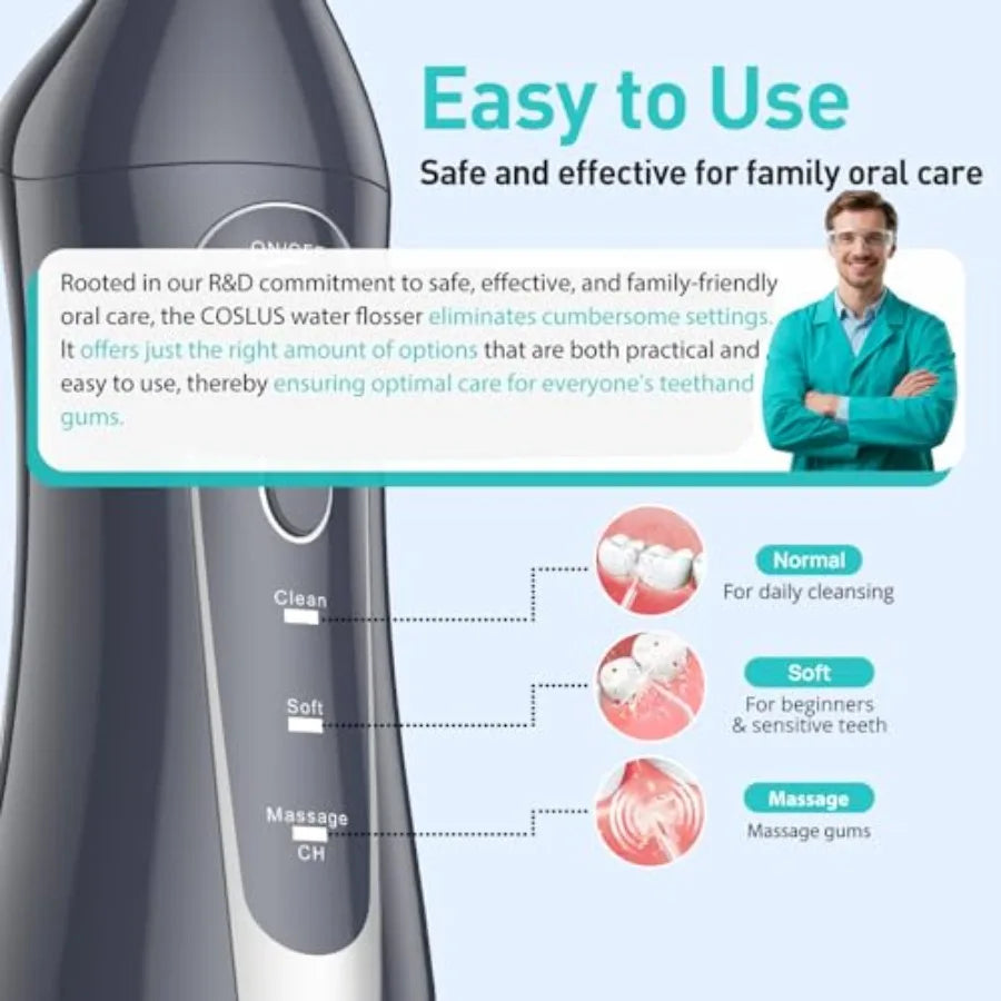 Dental Flosser Portable Cordless Oral Irrigator Rechargeable