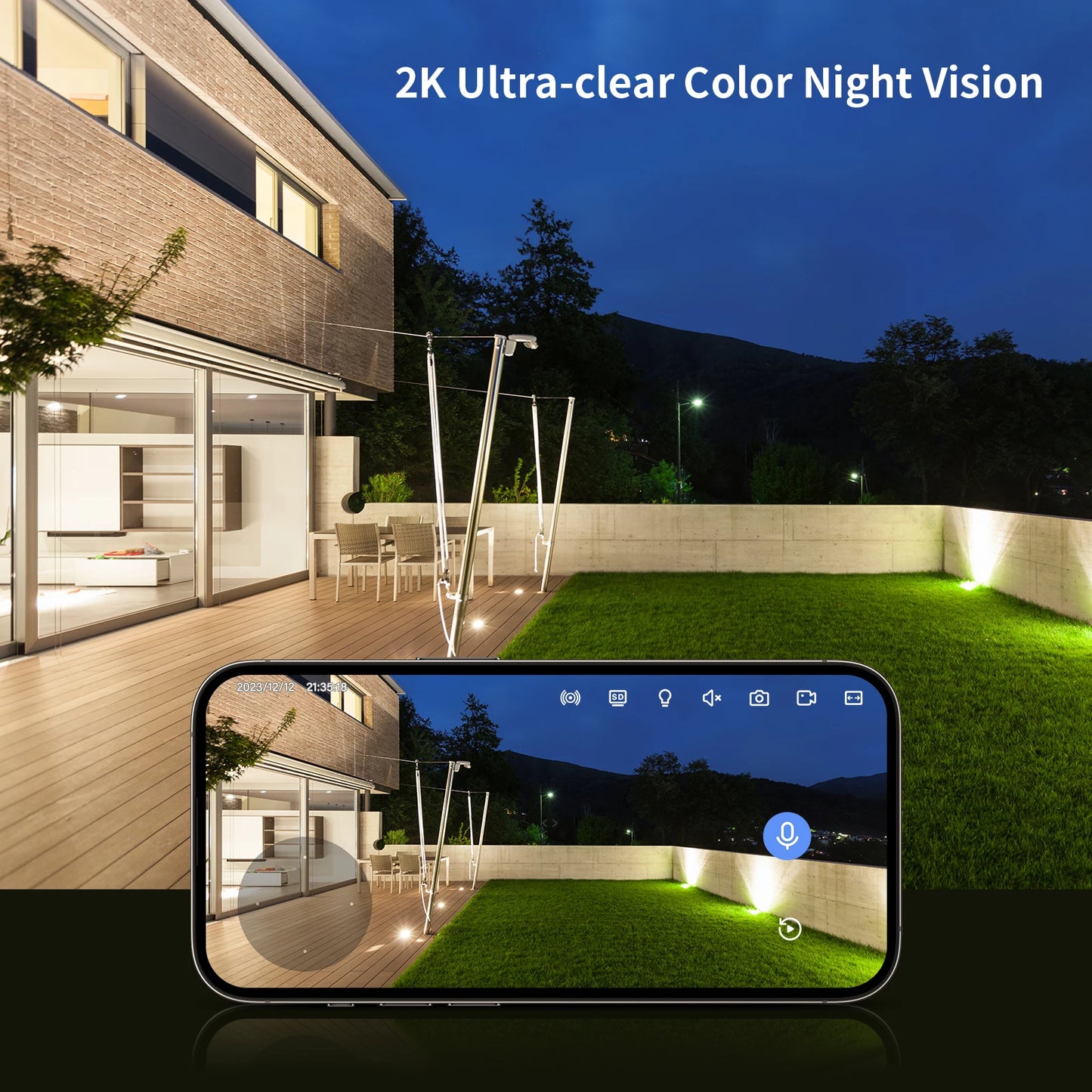 JENNOV 2K Wireless Outdoor Indoor Security Camera With Night Vision
