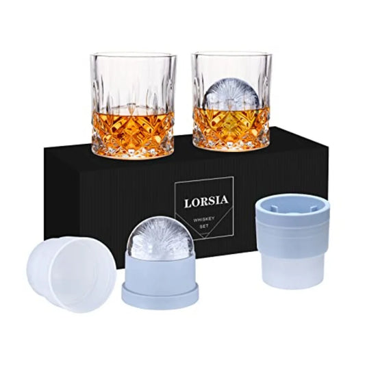 Elegant Premium-Grade Whiskey Rocks Glass Set With Crystal Bourbon GlasswareBundle