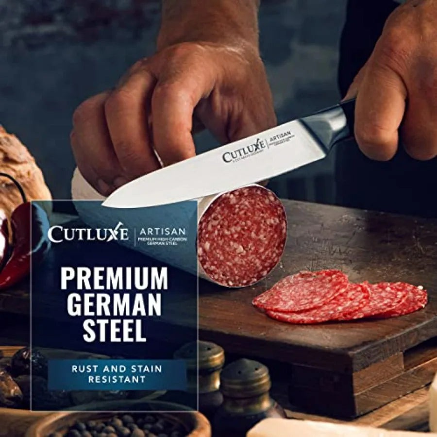 Chef Knife Set 3 Piece Professional Razor Sharp German Steel Full Tang Ergonomic Handles Artisan Series