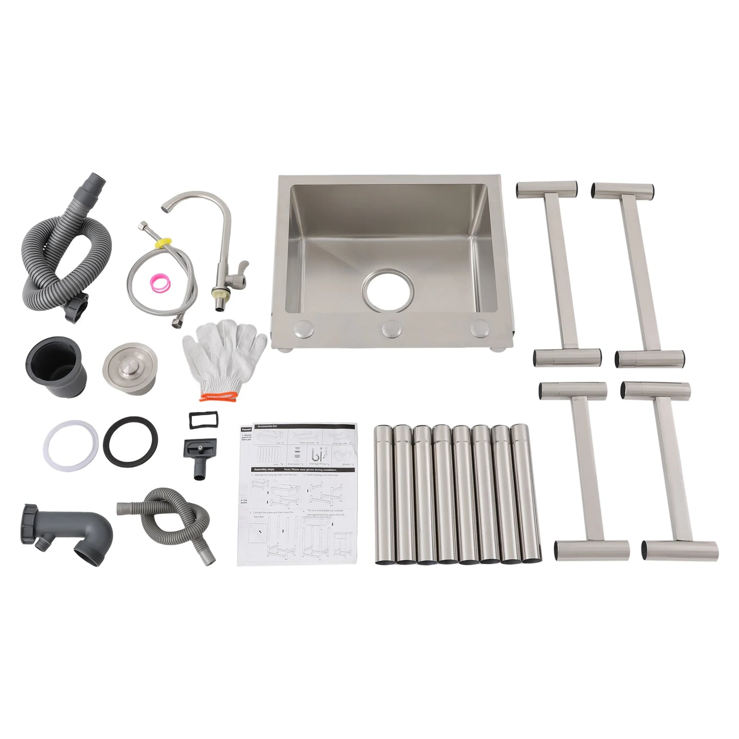 Commercial Restaurant Kitchen Sink Utility Sink Stainless Steel Multifunctional Freestanding Sink Free Standing Kitchen Sink