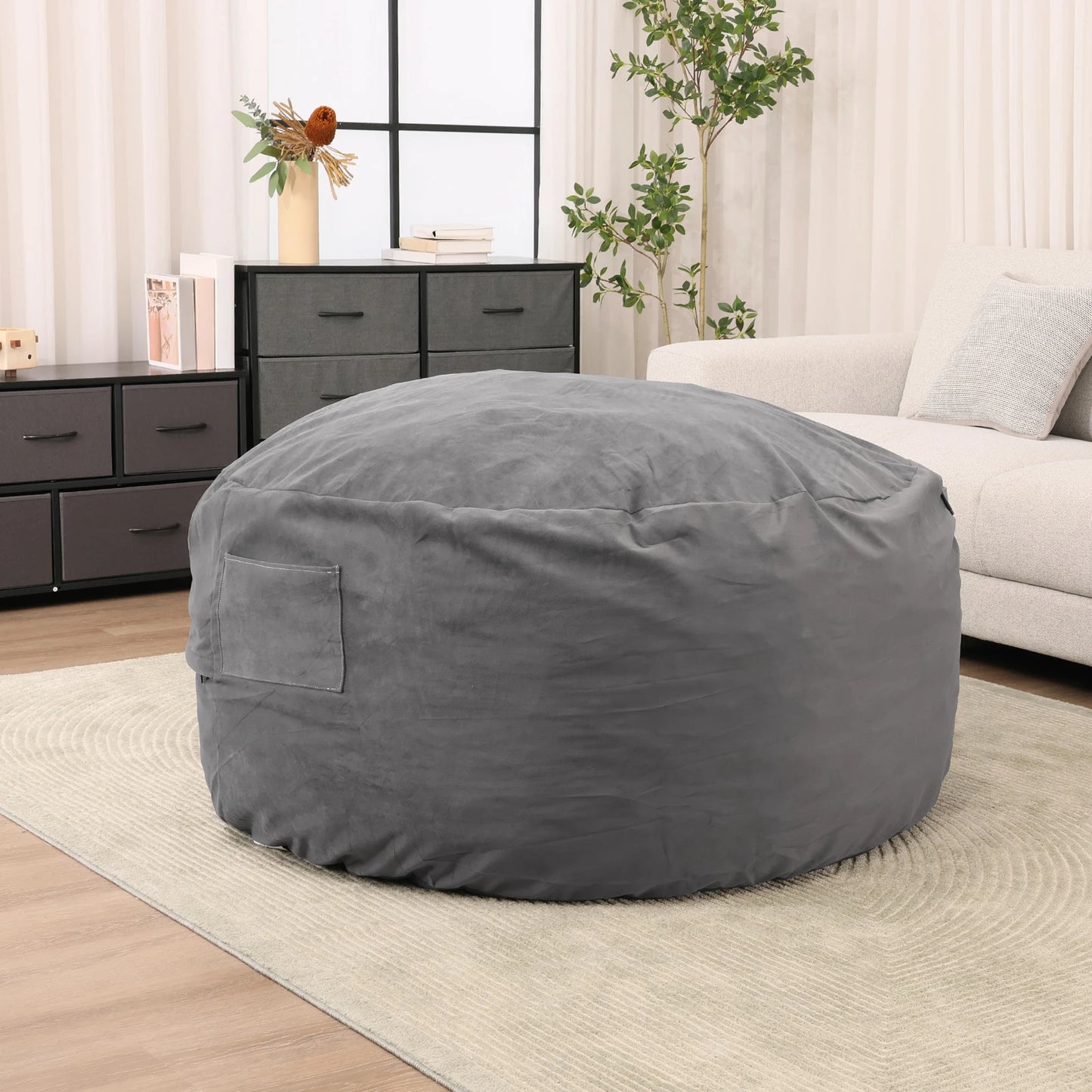 Oversized BeanBagChair For GamingAndReading With Removable Washable Cover Durability Assured