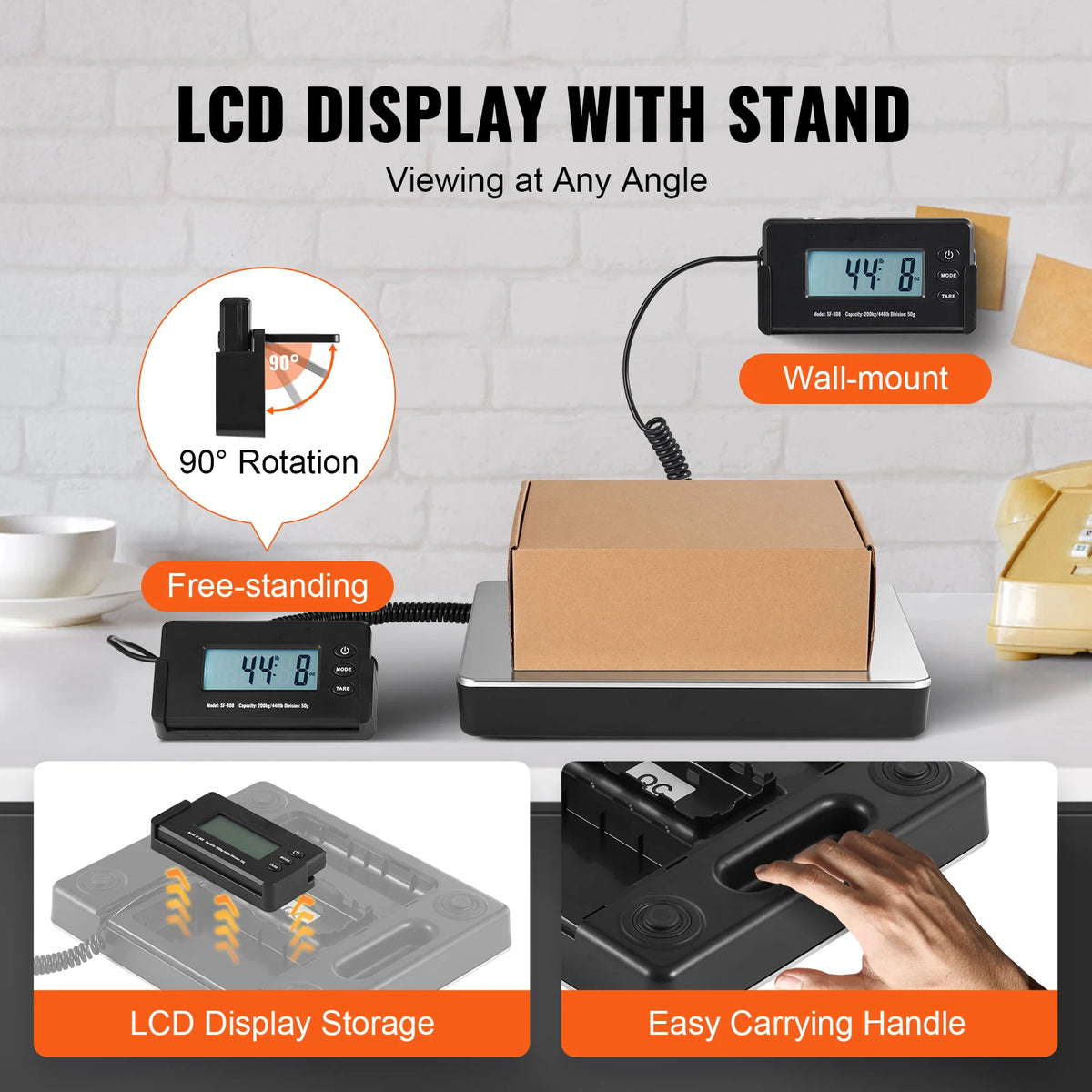 Succebuy Portable Digital Postal Scale 440lbs With Timer Tare