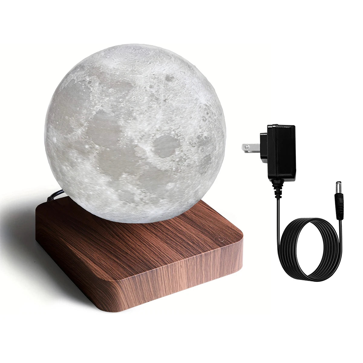 Mexllex Magnetic Floating Moonlight Lamp With Premium Carved Walnut LEDIlluminated