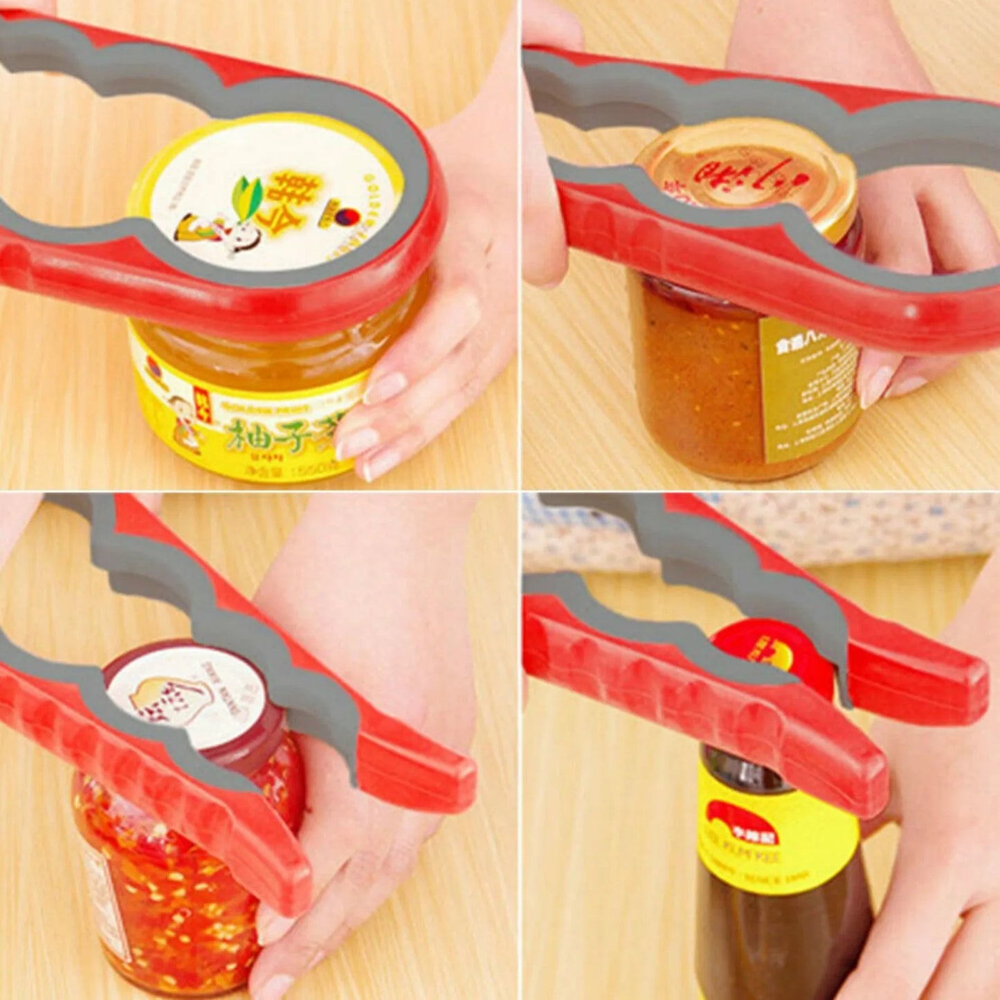 Multi Function 4 In 1 Can Opener And Bottle Opener Cap Twister For Easy Jar And Bottle Opening