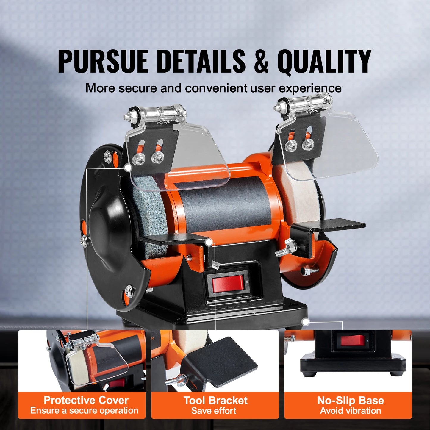 SucceBuy Jewelry Polisher Buffer Brushless Adjustable Speed Bench Grinder for Gemstones