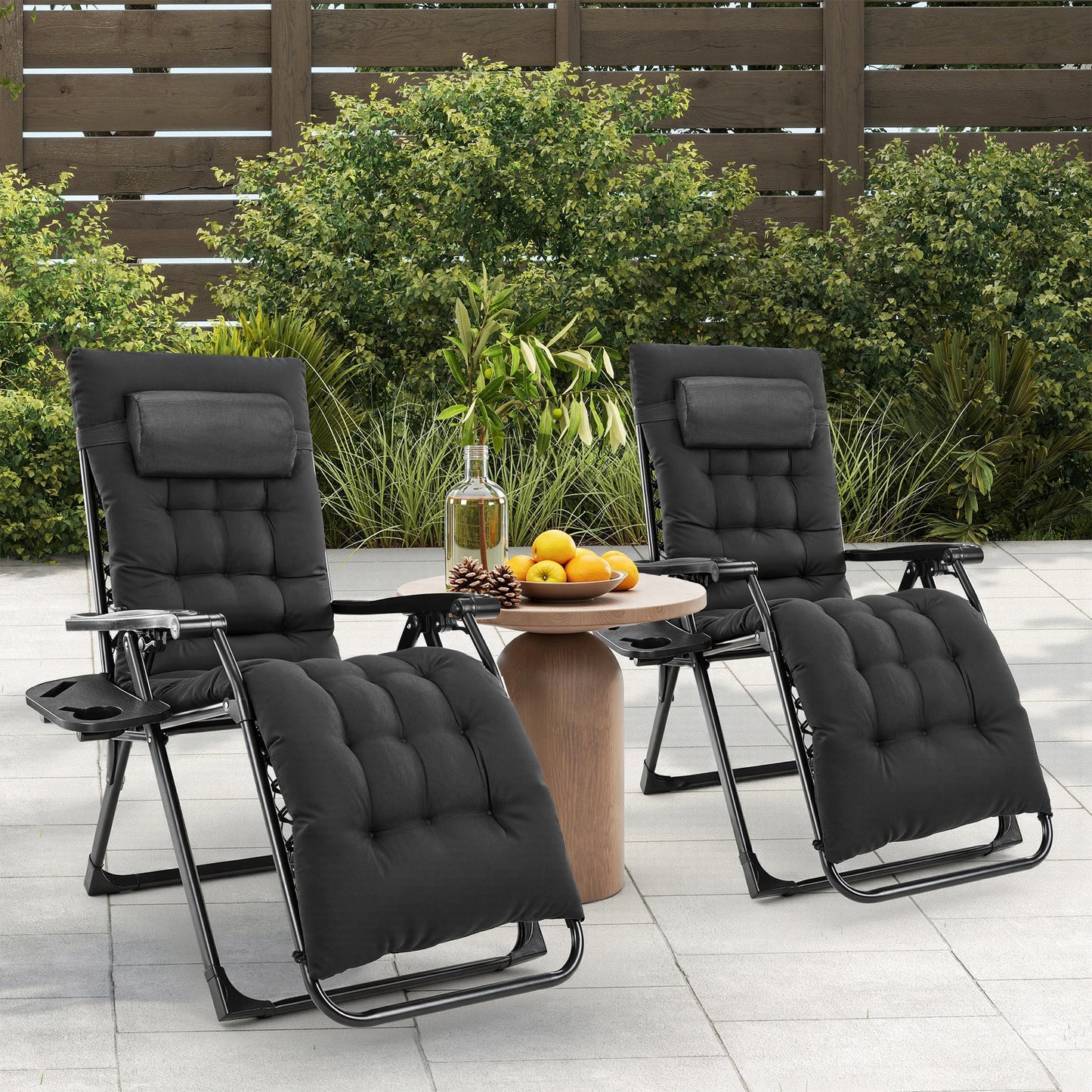 JHK Zero Gravity Recliner Folding Outdoor Lounge Chair 440 Lb Weight Capacity For Camping Beach Poolside Lawn