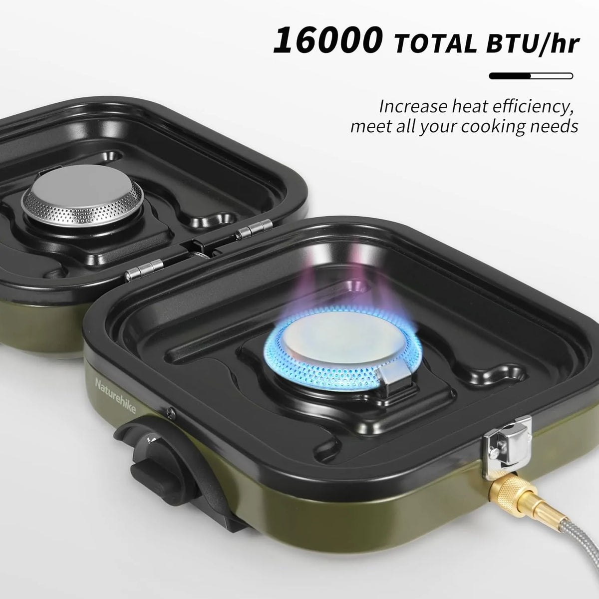 Naturehike Foldable Two Burner Gas Camping Stove With Griddle