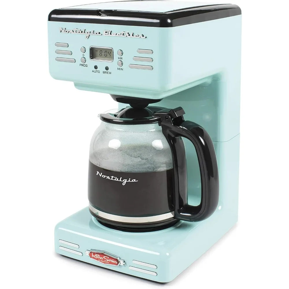 Retro 12 Cup Programmable Coffee Maker With LED Display Pause Serve Keep Warm