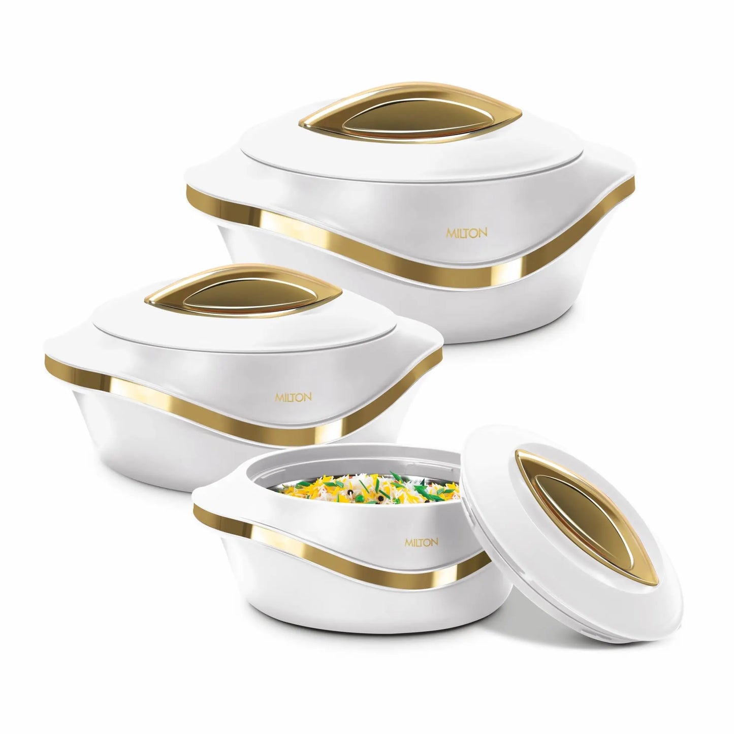 3-Piece Insulated Casserole Dish Set with Lid - Thermal Soup Bowl, Hot Pot Food Warmer/Cooler, Stainless Steel Container