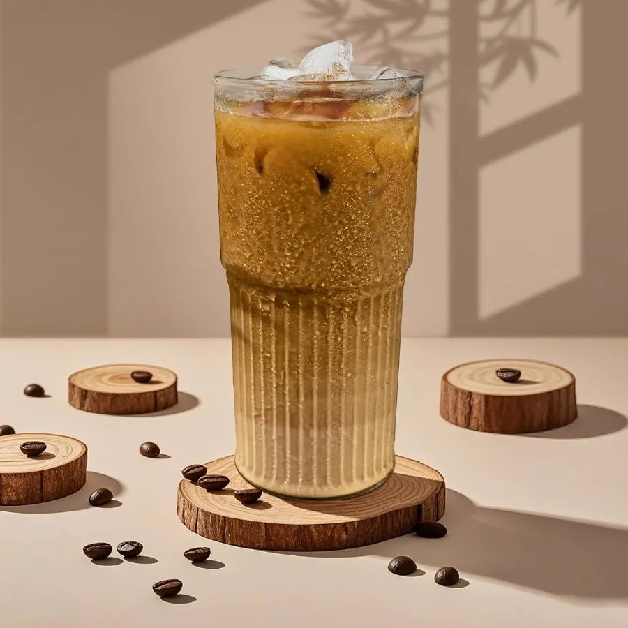 High Borosilicate Glass Cups With Lids And Glass Straws For Tumblers Ideal For Coffee Tea Juice Smoothies And Hot Drinks