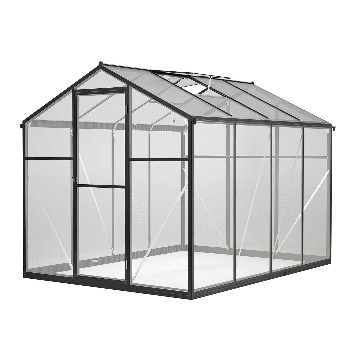 LZBEITEM Polycarbonate Greenhouse With Heavy Duty Aluminum Frame Walk In Garden Outdoor
