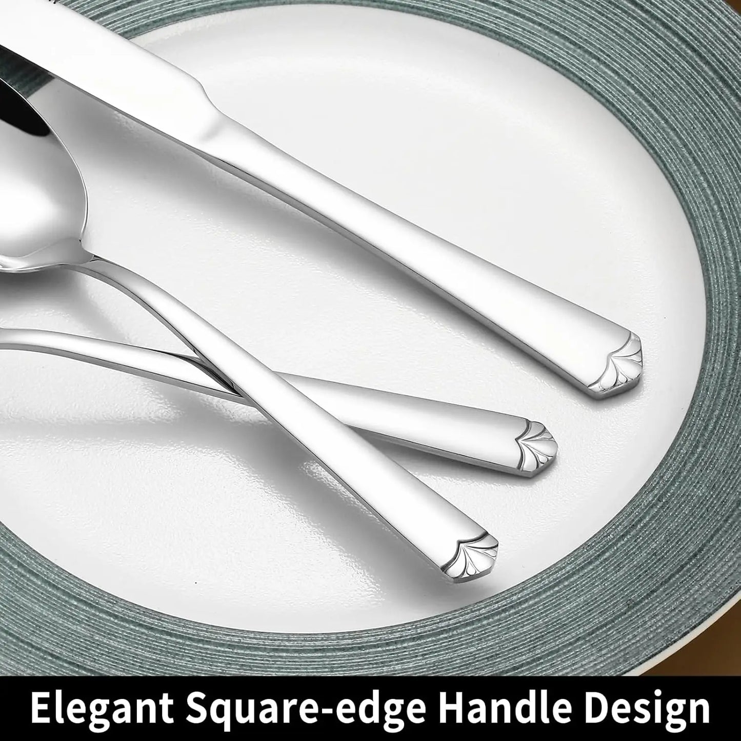 Stainless Steel Flatware Set For 12 With Mirror Polished Finish And Dishwasher Safe
