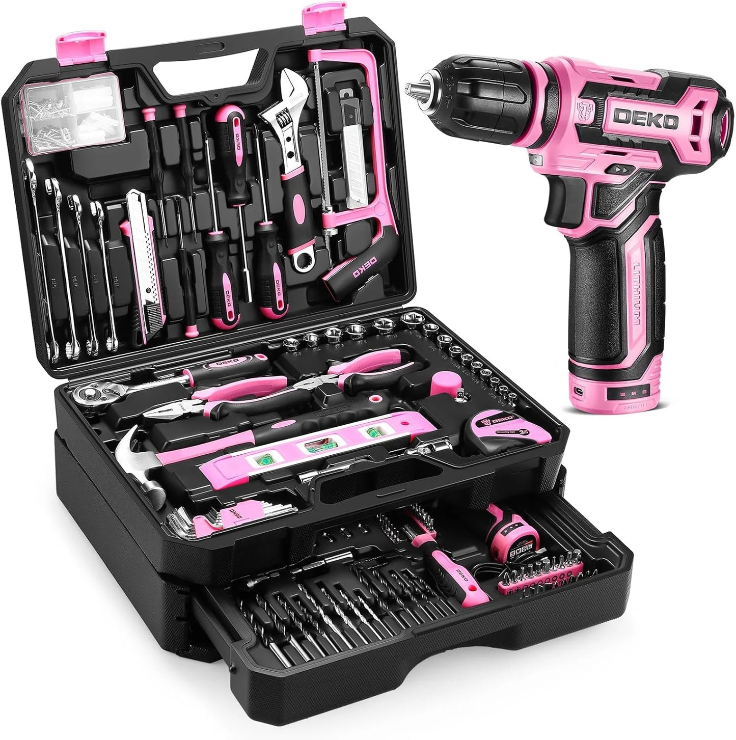 DEKODIY 12V Cordless Drill AllInOne Mechanic Toolbox WithIntegratedOrganizer Storage