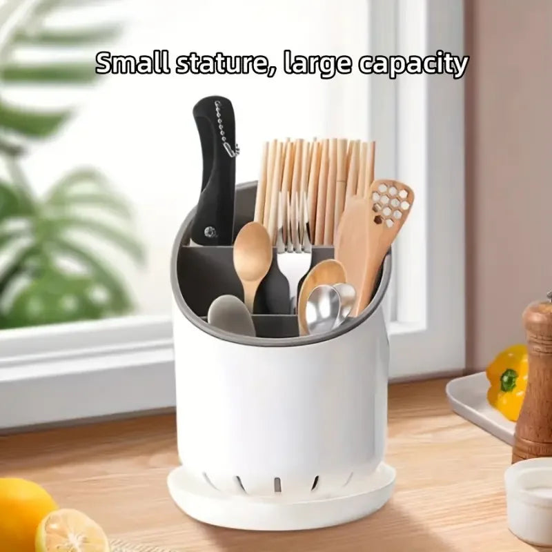 Plastic Kitchen Chopsticks Tube With Drain Plate Tableware Storage Organizer Rack