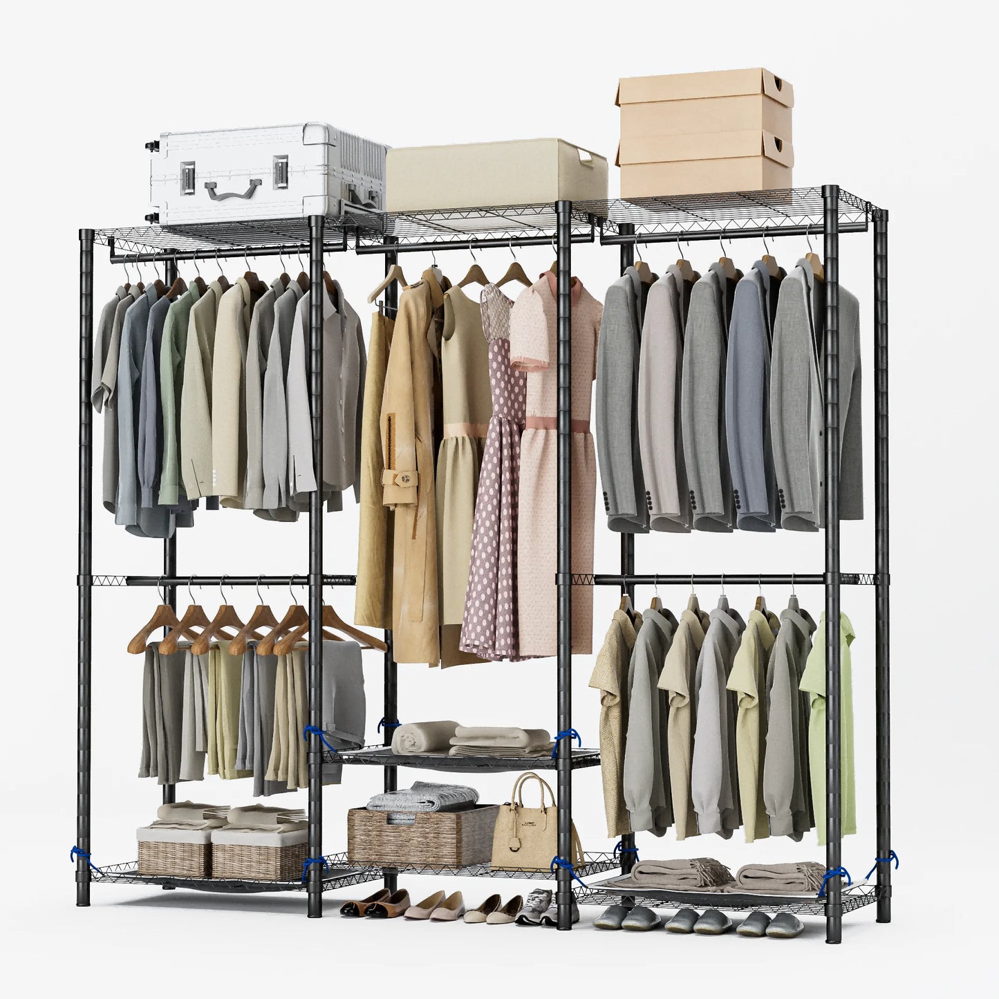 Freestanding Heavy Duty Industrial Grade Wardrobe Clothes Rack Storage Organizer