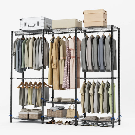 Freestanding Heavy Duty Industrial Grade Wardrobe Clothes Rack Storage Organizer
