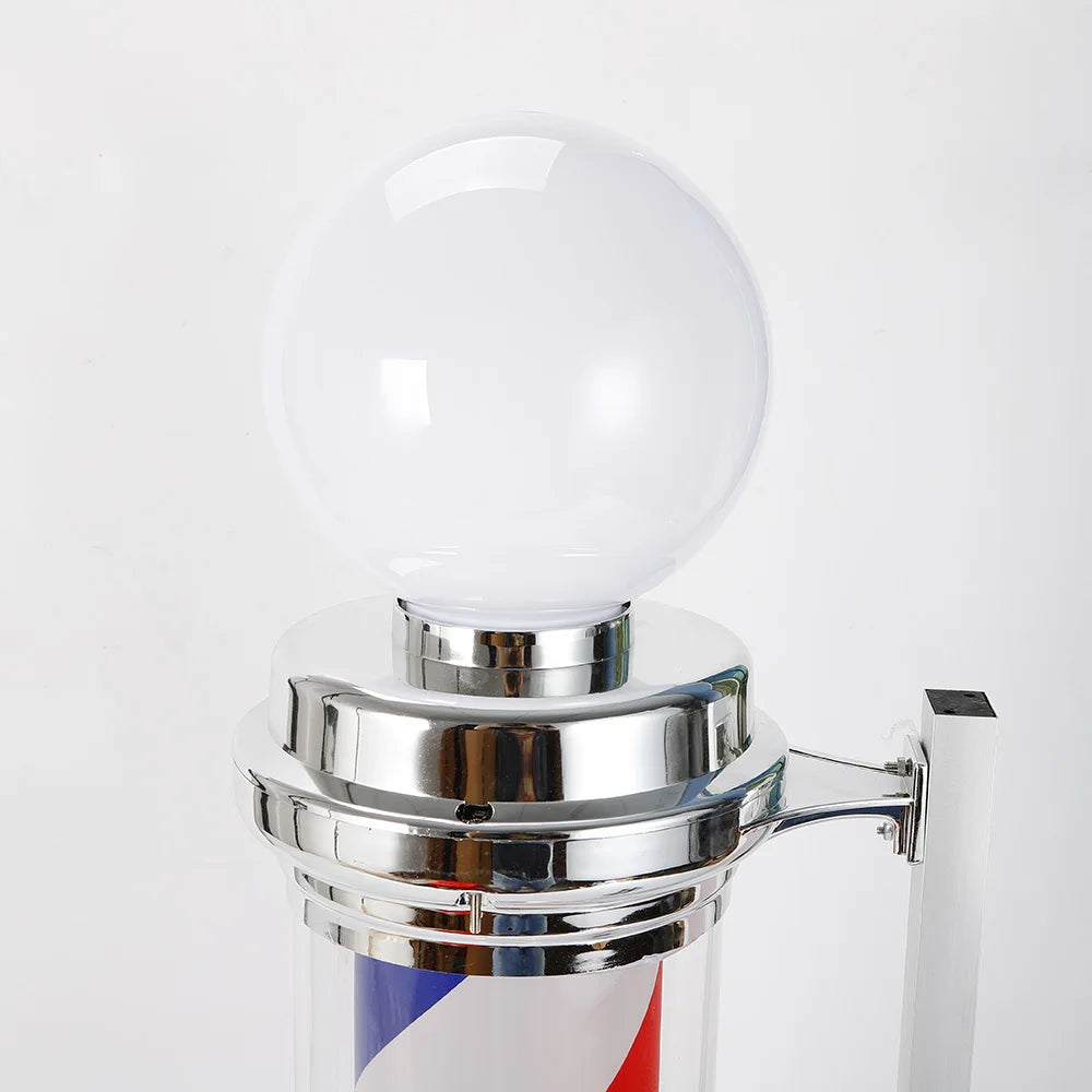 Barber Shop Pole Rotating Light With Red Blue White LED Stripes Wall Mounted Salon Sign 110V