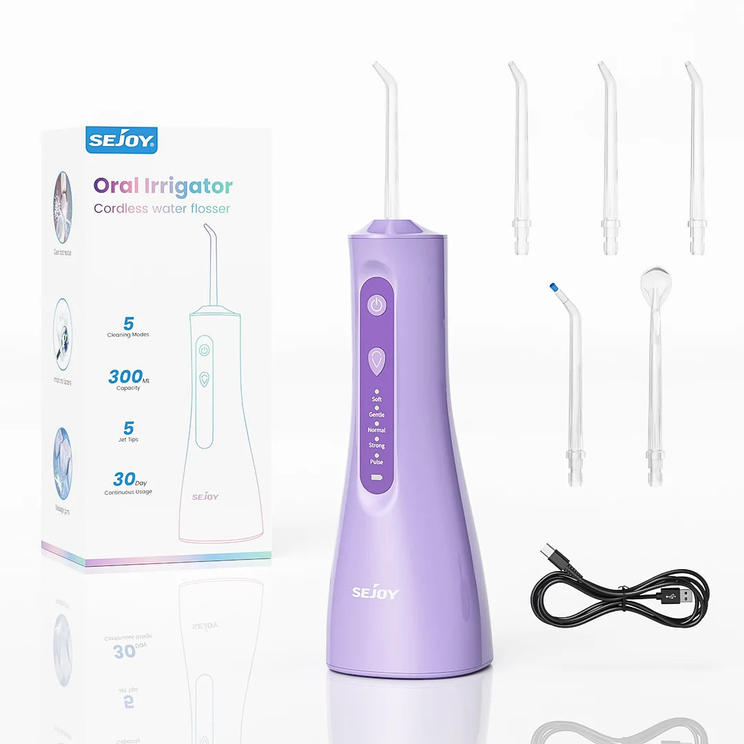 Sejoy Electric Water Flosser Oral Irrigator Rechargeable 5 Modes
