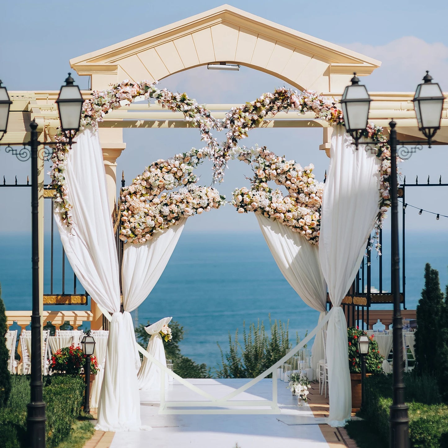 Heart Shaped Metal Balloon Arch Stand Frame 2.2x2.2 M White Iron Backdrop For Weddings