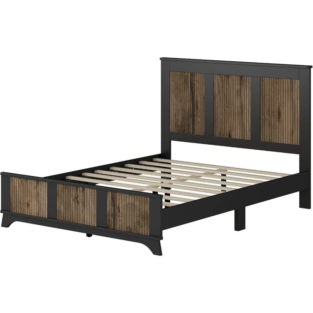 MKDK Premium EngineeredWoodPlatformConstruction BedSetWithNightstands AndDresser