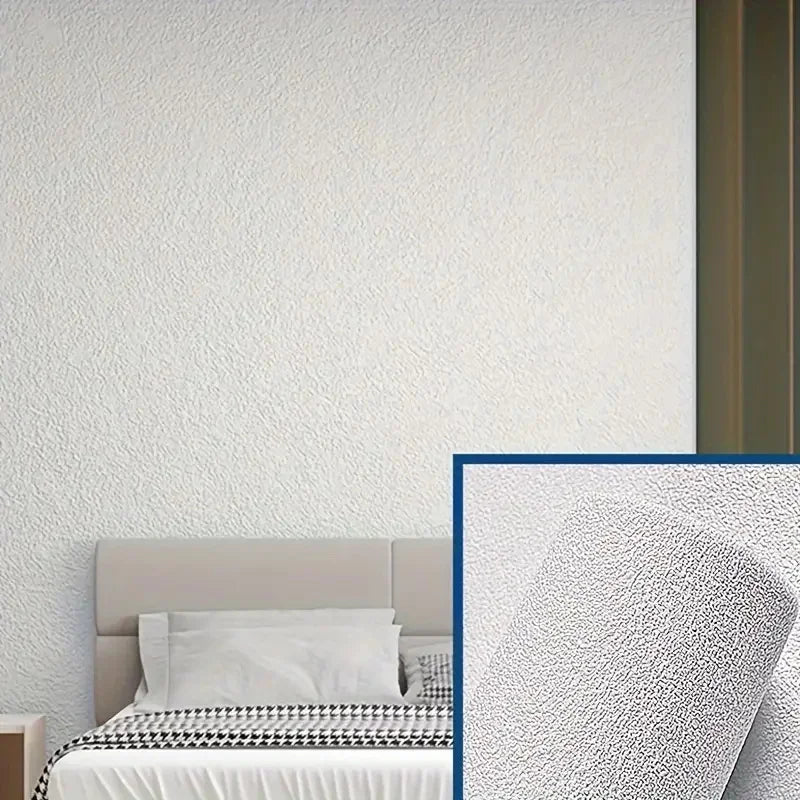 NONECN Linen 3D Foam Wallpaper Self Adhesive PVC Waterproof Wall Covering for Renovation